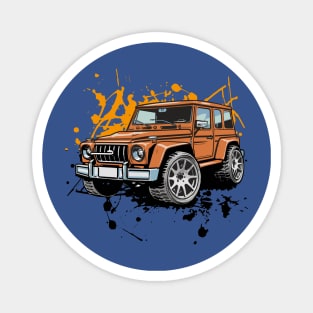 Off-Road 4x4 Vehicles in Graffiti Cartoon Style Magnet